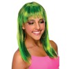 green long wig, wig adult NEON GLAMOROUS GREEN WIG