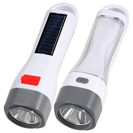 TANSOREN 2 Pack Solar LED Flashlight for Power Outages, Rechargeable Camping Flashlights with High Lumens, 5 Modes, Powerful and Bright Tactical Flash Light for Emergency, Outdoor, Home Use