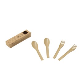 ideaco Cutlery, 2 Spoons, 2 Forks, 4 Total Pieces, Usumono Cutlery 2 + 2 pcs, Soil Beige, Set of 4
