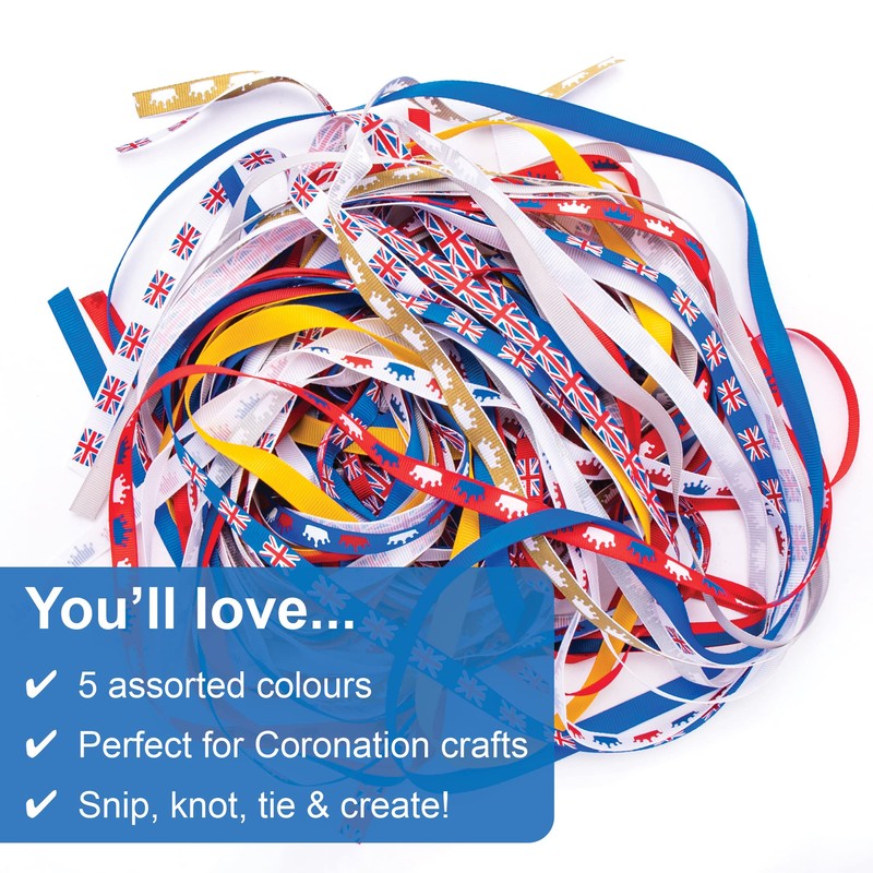Baker Ross CN141 Red White and Blue Ribbon Value Pack