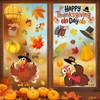 6 Sheets Thanksgiving Fall Window Clings, 73 Pcs Turkey Autumn