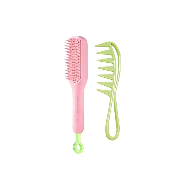 Self-Cleaning Hair Brush and Detangling Comb Set – Anti-Static Massage