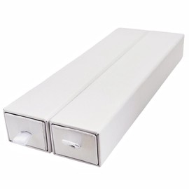 GymRichy 2 Pieces Long Chain Necklace Jewelry Gift Box, 8.3 x 1.6 x 1.2 Inch Small Long Necklaces Pendants Bracelets Jewelry Display Box for Wedding, Engagement, Valentine's Day (White)