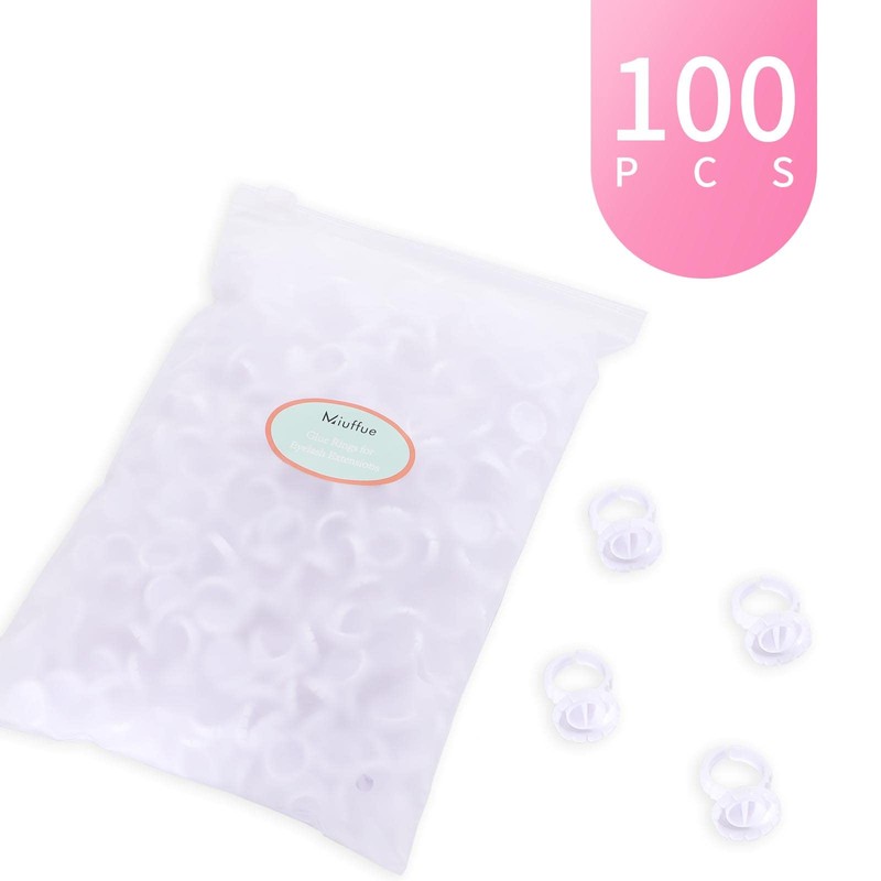 Miuffue Glue Rings 100 pcs Smart Glue Holder for Eyelash