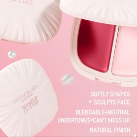 Blushers For Cheeks Make Up 2 In 1 Blush Highlighter Palette, Matte Shimmer Face Blush Palette Make Up Powder, Long-Lasting Sweat-Resistant Powder Blush & Highlighter for Women Natural Look