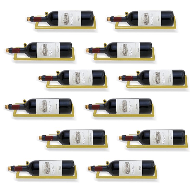 UOIENRT 6Pcs Wall-Mounted Wine Racks, Rectangular Wine Rack Wine Bottle