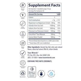 Trace Minerals Zerolyte Canister Electrolitos Polvo Servicios Sabor Naranja Salada