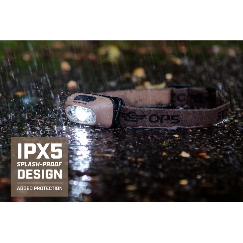 Spec Ops Tools Rechargeable LED Headlamp, 220 Lumens, Waterproof, Adjustable