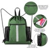 Drawstring Backpack Sports Gym Bag With Shoe Compartment and Two