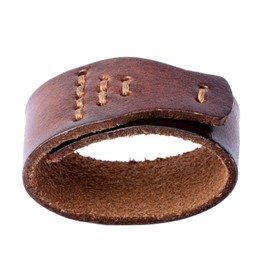 JINBAOSHU Belt Loop Keeper Full Grain Leather Hand Sewn Wear Resistant 1.5 Inch Brown Simple and Fashionable