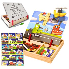 Rimafi Children's board game, transport media, puzzle 3 years, educational toys, wooden board, children's magnetic board, montessori games, children's birthday gifts, school, smart games.