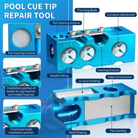 Northlet Pool Cue Tip Shaper, Pool cue Tips Replacement kit, Billiards Accessories Tool, Pool Stick Tips, Pool Cue Tips Repair Tool for Replacement and Shaping Cue Tips (11-in-1)