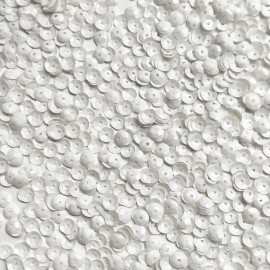 SequinsUSA 5mm Cup Sequins White Translucent Glossy Medium Hole Made in USA