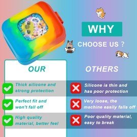 MGZNMTY Silicone Case for Bitzee Magicals Interactive Toy Digital Pet and Case, Protective Skin Cover for New Bitsy Electronic Virtual Pet (Rainbow)