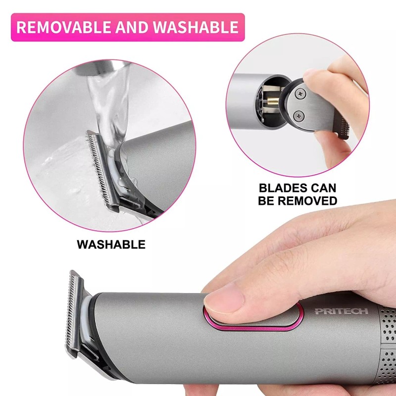 PRITECHS Recortadora de cabello para mujer, recortadora de bikini impermeable,