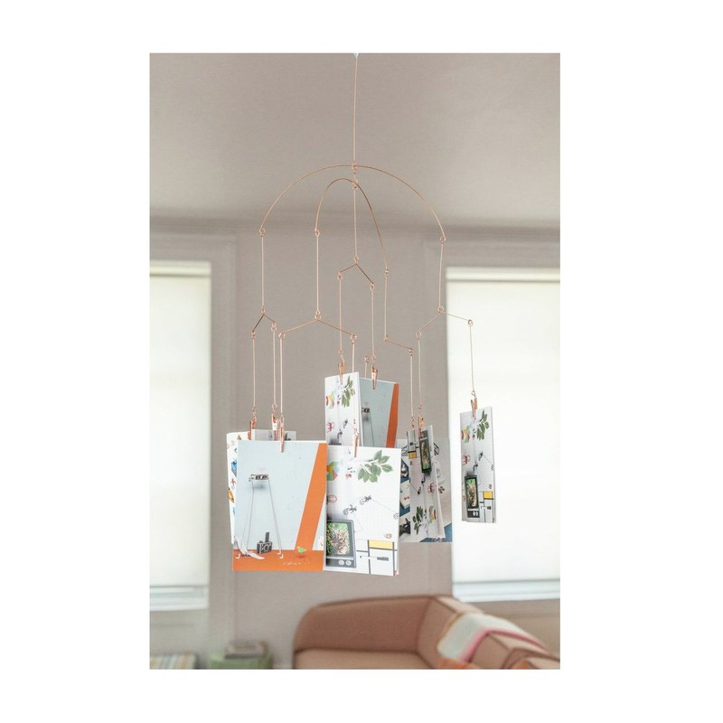 KIKKERLAND Copper Clip Photo Mobile, Metal, 12 W X 18