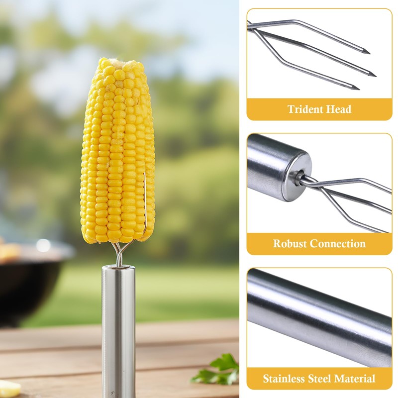 4PCS Kebab Skewers, Skewers Stainless Steel, Reusable, Sporks Stainless Steel,