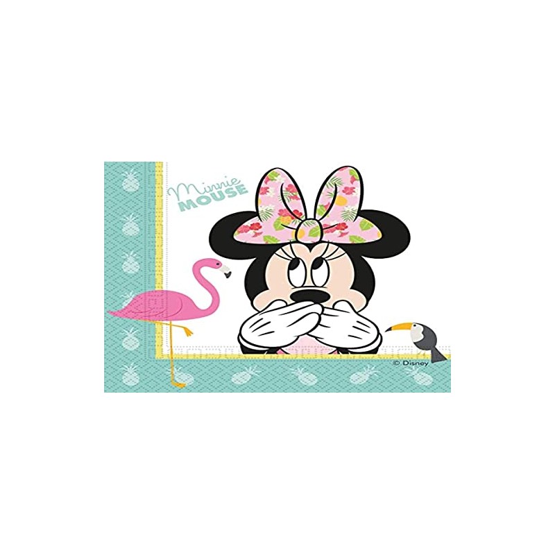 Procos Minnie Maus-Partyservietten Tropen-Motiv 20 Stück bunt 33x33cm Einheit