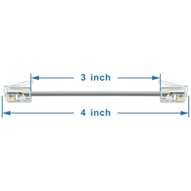 NECABLES 2Pack 3 Inch Short Phone Cord Short Telephone Cord Short Phone Line Cord Wall Phone Cord RJ11 6P4C Male to Male for Landline