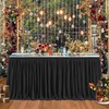 12ft Black Table Skirts for Rectangle Tables Polyester Table Skirt