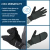 TrailHeads Mens Running Gloves Touchscreen Fingers & Convertible Waterproof Mitten