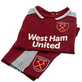 Brecrest Fashion Ltd West Ham United FC Baby Kit Sleepsuit, Bodysuit, Tutu, Bibs or Shirt and Short (2-3 Years, Shirt and Short Set)