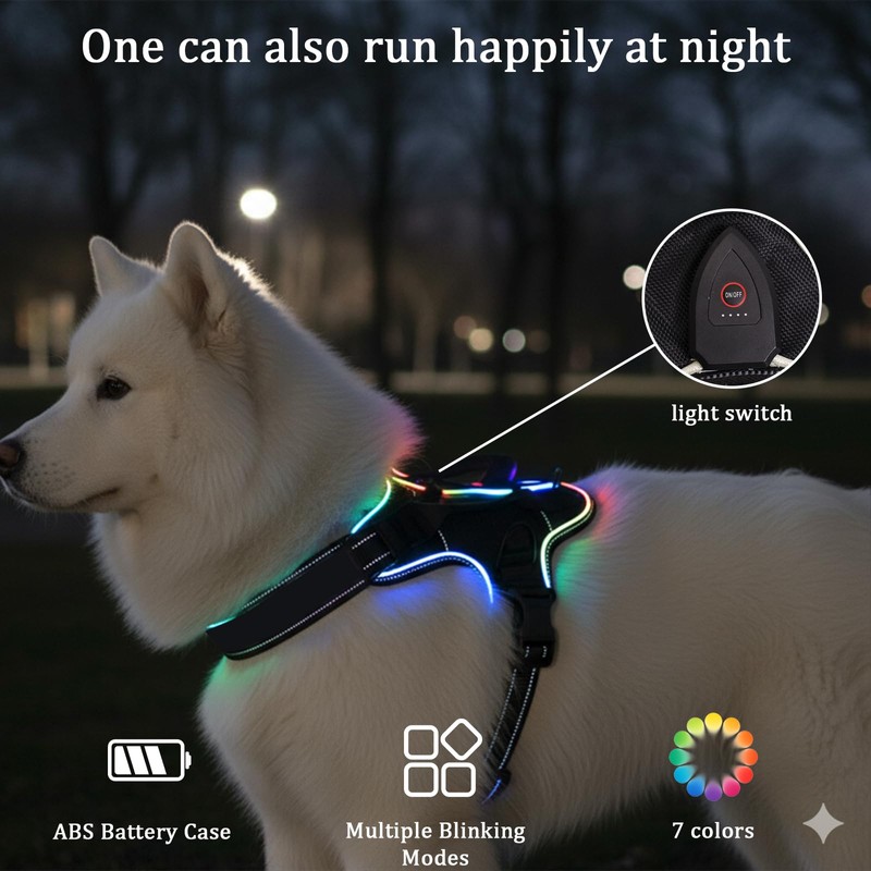 Light Up Dog Harness for Medium/Large Dogs