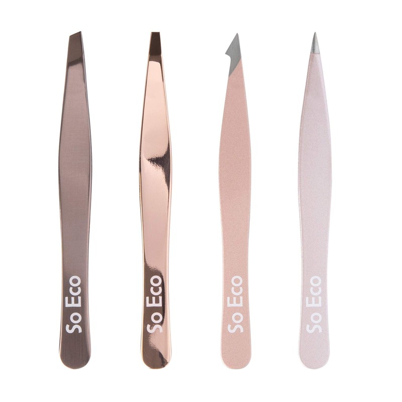 So Eco Rose Gold Tweezers Set of 4