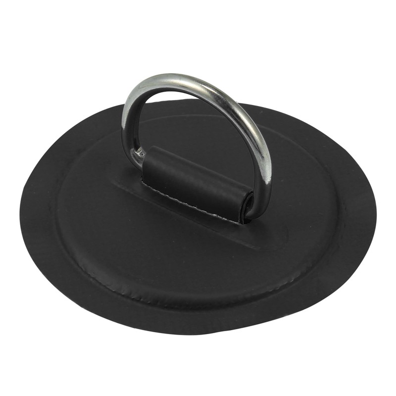 X AUTOHAUX 8pcs 8cm Black D Ring Patch Pad PVC