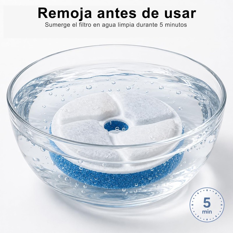 MXCOCO 8pcs Filtros Fuente de Agua de Gatos, Sistema Filtración
