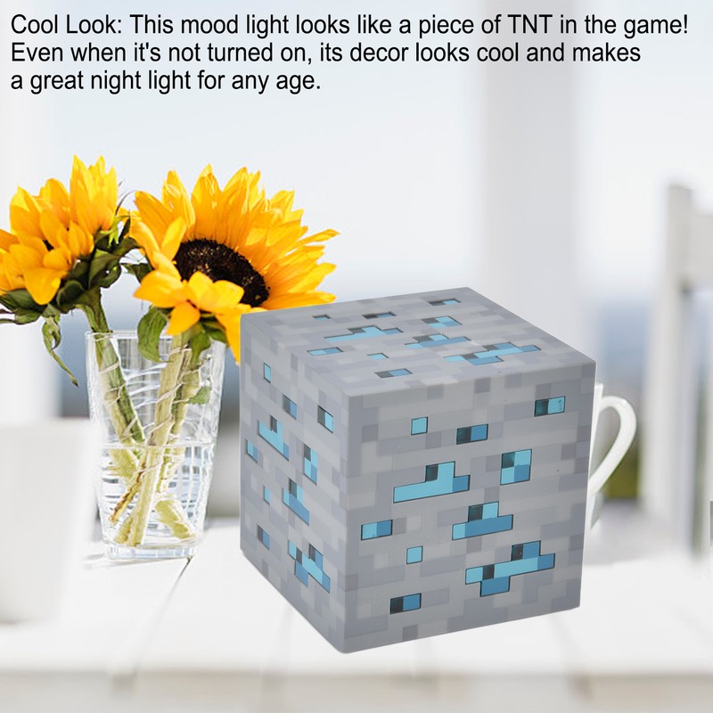 LED Cube Night Light 3.1in Energy Saving Blue Light LED
