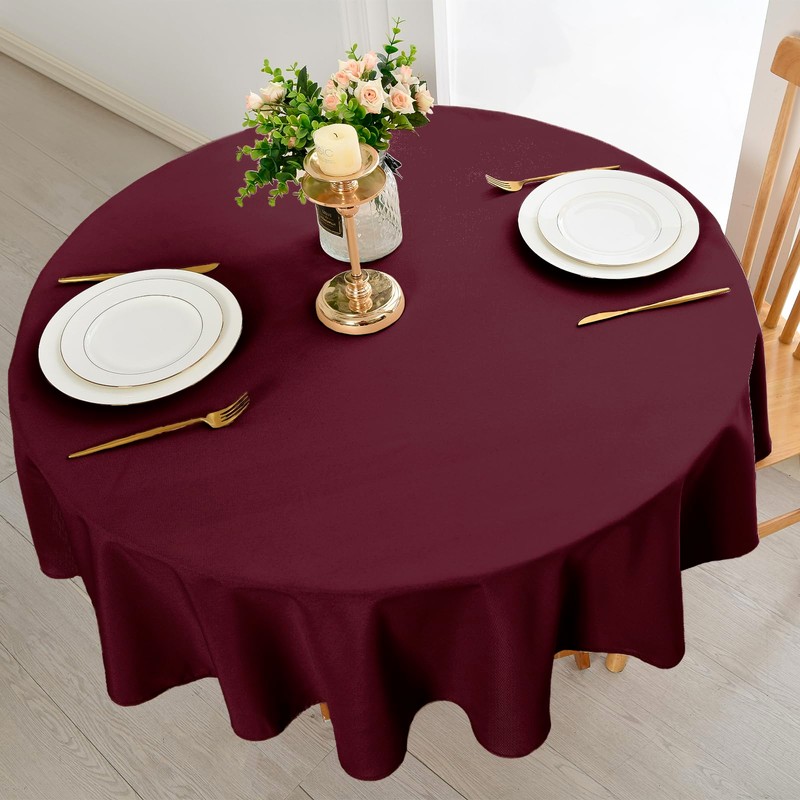 DWCN Round Tablecloth Round Table Cloth 140cm Diameter Wipeable Tablecloths