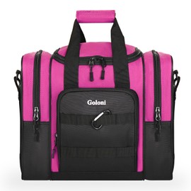 Goloni Bowling Ball Bag for Singer Ball with Padded Ball Holder, 2 Pockets fit Bowling Shoes Up to Mens Size 14 and Accessories