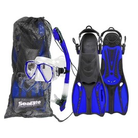Sea Elite Snorkeling Set (Blue, Small/Medium)
