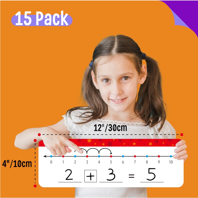 15 PCS Number Line Dry Erase Boards, Double Sided Writable