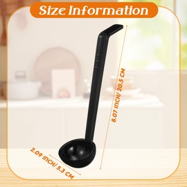 Tioncy 20 Pcs 1 oz Plastic Small Ladles with 8 Inches Long Handle, Mini Ladle for Serving Salsa Sauce Dressing Punch Bowl Sauces and Toppings (Black)
