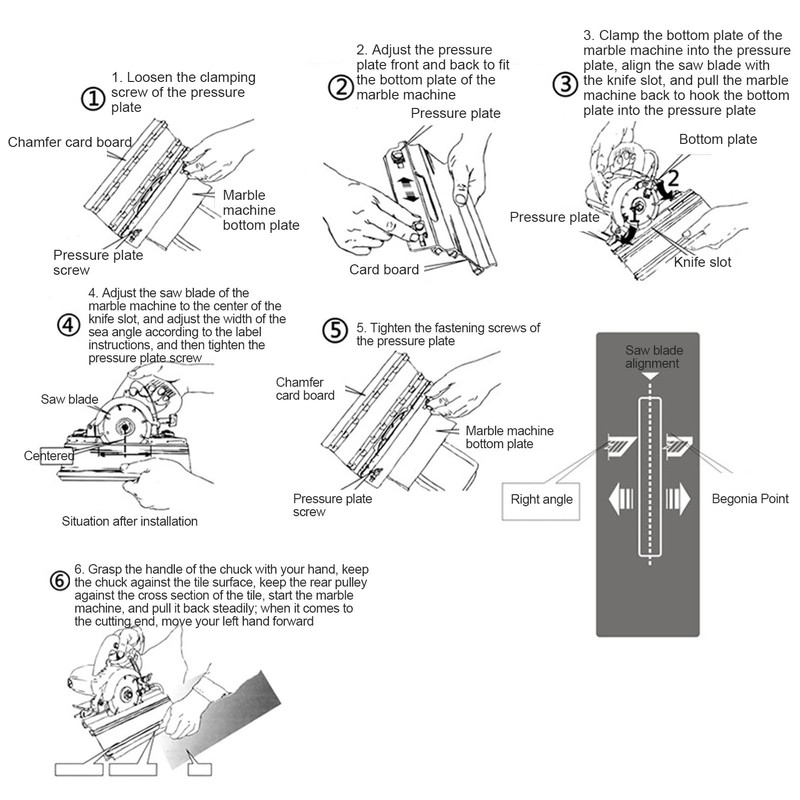 Tile Chamfering Machine, 45 Degree Angle Stone Cutting Tool Desktop