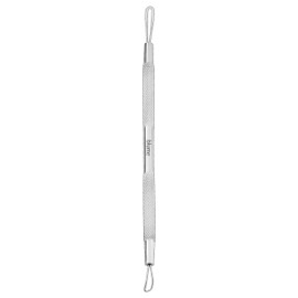 Blackhead Remover Pimple Popper Blemish Comedone Extractor Acne Tool Pimple Spot Popper Komedon Double Side Soft Touch and No-Slip Skincare for Whitehead Removal -Stainless Steel, Silver (BM28)