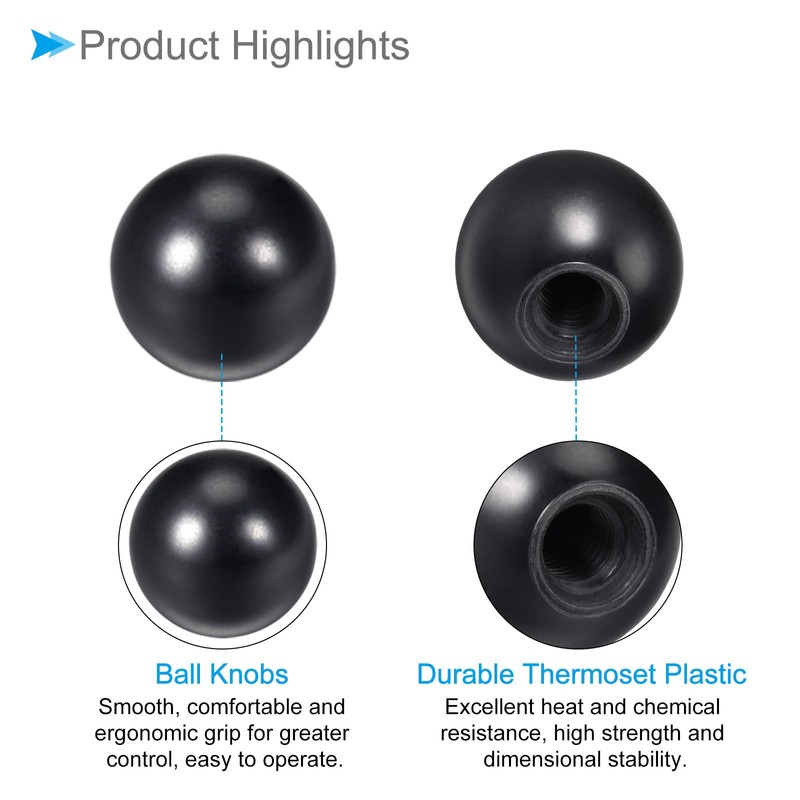 CoCud Thermoset Ball Knob M8 Female Thread 25mm Diameter Plastic