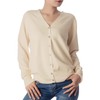 iB-iP Women's Lightweight V-Neck Cardigan Pullover Cardigan, cream