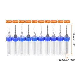 sourcing map 2 Set (20pcs) PCB Drill Bit Set 1/8" Shank 0.7mm Tungsten Carbide Micro Twist Drill Bits Tools for Print Circuit Board Jewelry Plastic Wood Soft Metal