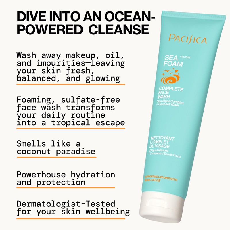 Pacifica Face Wash - Sea Foam Mini Travel Size, Skincare,