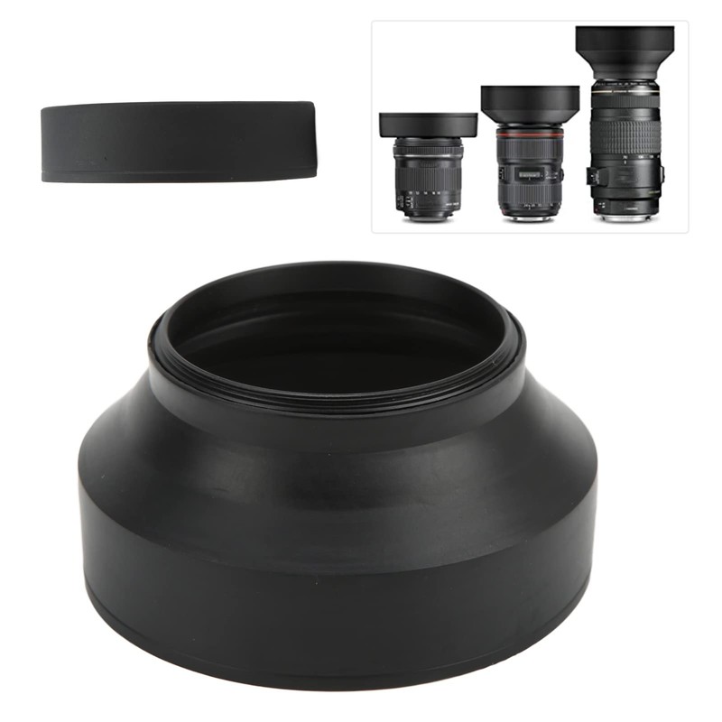 Collapsible Lens Hood, Universal Collapsible Camera Lens Hood with 3