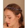 Teyglen Royal Blue Rhinestone Hairbands Shiny Crystal Wedding Headband Holiday