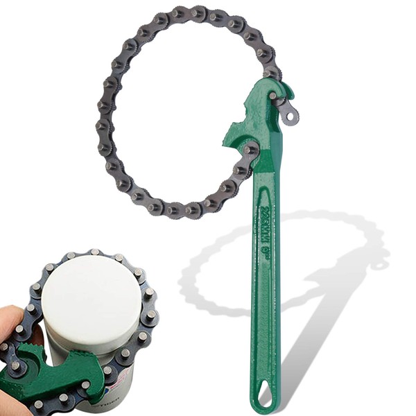 boeray 9 Inch Heavy Duty Ratcheting Chain Wrench Reversible Oil