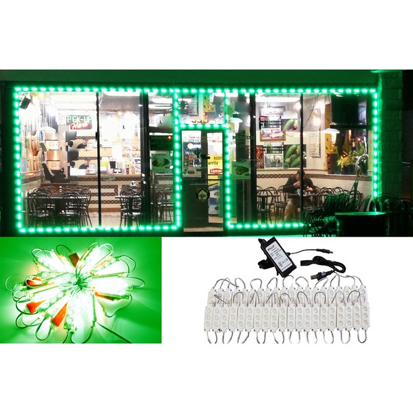 Storefront Window LED Green light 20ft with UL Listed 12v