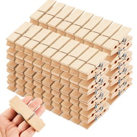 Kigley 150 Pcs Large Wooden Clothespins Extra Wide 2.83 Inches Length Sturdy Wooden Clothespin Heavy Duty Clothes Pin DIY Wooden Clips for Laundry Hanging Clothes Craft Food Opened Bags Display DIY