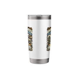 Funny Bearded Inked Dad Papa Daddy Husband With Beard Stainless Steel Insulated Tumbler