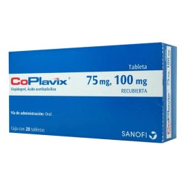 Coplavix Tabletas 75 Mg/100 Mg, 28 Tabletas