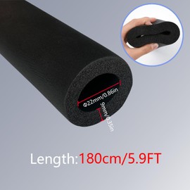 Pipe Insulation Foam Diameter 22 mm Pipe Insulation Pipe Black for Heating Sanitary Heating Pipe Copper Pipe 1.8 m (Black, 22 mm)